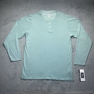Charles River Apparel Men's Long Sleeve Henley Shirt Mint Green Sz Large NWT